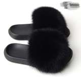 Fox Fur Slides Slippers