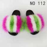 Fox Fur Slides Slippers