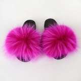 Racoon  Fur Slides Slippers