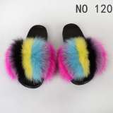 Fox Fur Slides Slippers