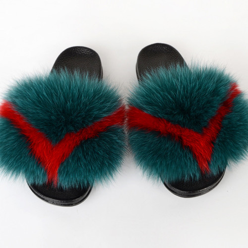 Fox  Fur Slides Slippers