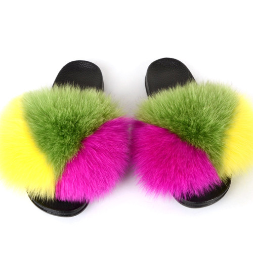 Fox  Fur Slides Slippers