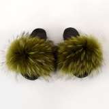 Racoon  Fur Slides Slippers