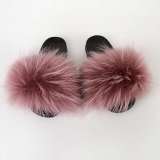 Racoon  Fur Slides Slippers