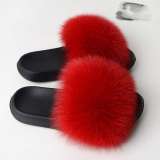 Fox Fur Slides Slippers