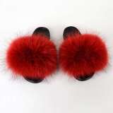 Racoon  Fur Slides Slippers