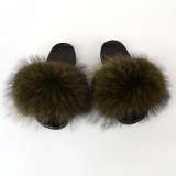 Racoon  Fur Slides Slippers