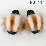 Fox Fur Slides Slippers