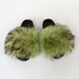 Racoon  Fur Slides Slippers