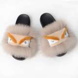 Fox  Fur Slides Slippers