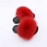 Chidren  Kids  Fox Fur  Slides Slippers