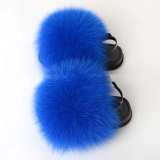 Chidren  Kids  Fox Fur  Slides Slippers