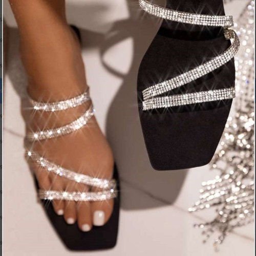 9108 Fashion Diamond Slides Slippers Slipper Slide