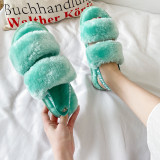 3427 Slipper Fur Slippers Slides Fake Fur Faux Fur