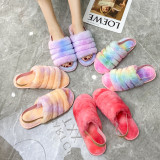 3438 Slipper Fur Slippers Slides Fake Fur Faux Fur