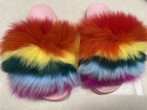 Fox  Fur Slides Slippers