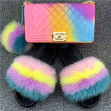 20200511 Fur Slides Purse Bag Fur Ball  Pompom