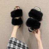 700 Slipper Fur Slippers Slides Fake Fur Faux Fur