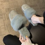 A6018 Slipper Fur Slippers Slides Fake Fur Faux Fur