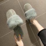 A6018 Slipper Fur Slippers Slides Fake Fur Faux Fur