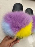 Fox Fur Slides Slippers