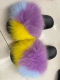 Fox Fur Slides Slippers