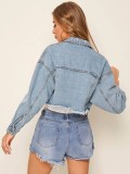 7318-1# Fashion Jeans Coat Coats