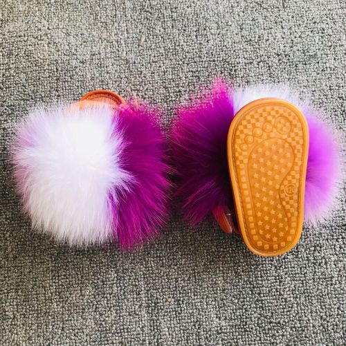 Fashion Baby Fox Fur Slides Slippers