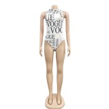 BX365847 Letter Print Bodysuit bodysuits Tracksuits Set