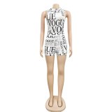 BX365847 Letter Print Bodysuit bodysuits Tracksuits Set