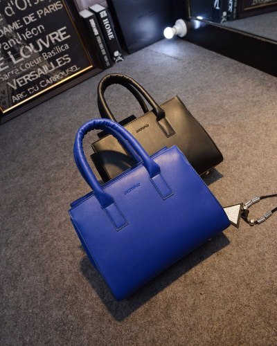 new solid color handbag women's handbag  pu big bag