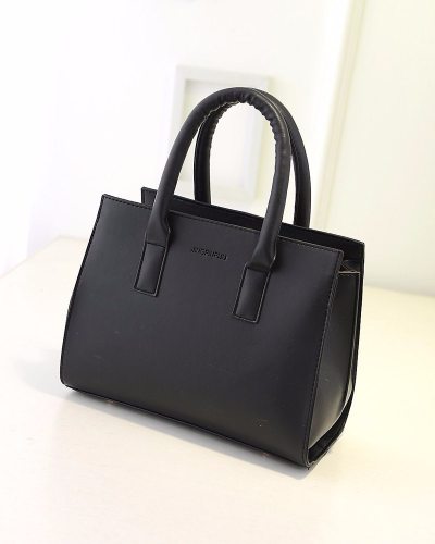 new solid color handbag women's handbag  pu big bag