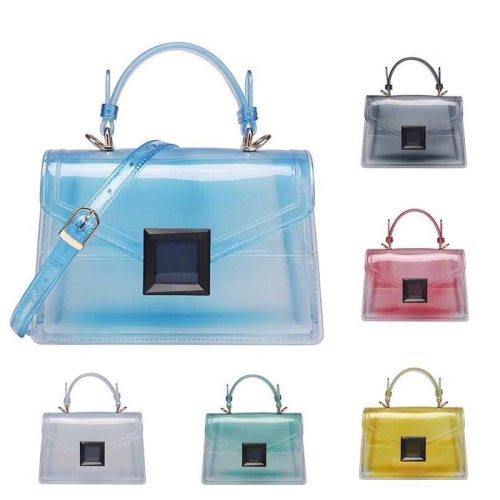 9043 Candy Colors Women Transparent Jelly Shoulder Bags