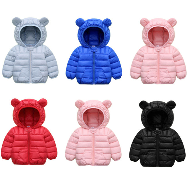 2002 Children's hooded ears cotton padded jacket for boys and girls