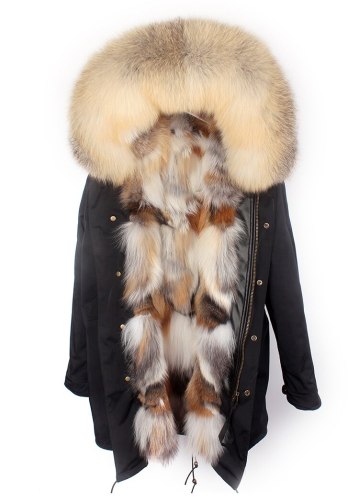 2020 Waterproof Long Parka Winter Jacket Women Real Fur Coat