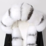 Fur Coat Real White Fox Jackets Natural Silver Fox Coat