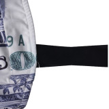 A20437T Money Print Bandage Sexy Corset Corsets