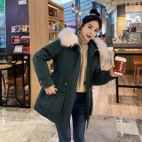 QD-816 Women Long Coat Winter Faux Fur Coats Parkas