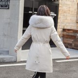 MA-811 Women Long Coat Autumn Winter Faux Fur Coats Parkas