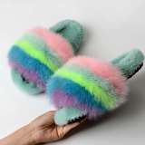 Fashion Fox Fur Slides Slippers