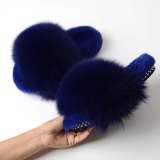 Fashion Fox Fur Slides Slippers
