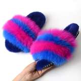Fashion Fox Fur Slides Slippers