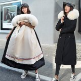 QC-8609 Women Long Coat  Winter Faux Fur Coats Parkas