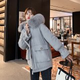 QC-8602 Women Long Coat Autumn Winter Faux Fur Coats Parkas