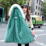 YK-8207 Women Long Coat Autumn Winter Faux Fur Coats Parkas