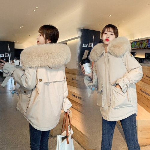QC-8602 Women Long Coat Autumn Winter Faux Fur Coats Parkas