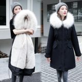 XP-1921 Women Long Coat Winter Faux Fur Coats Parkas