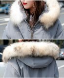 YK-8207 Women Long Coat Autumn Winter Faux Fur Coats Parkas
