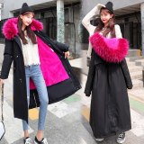 CX-6929 Women Long Coat Winter Faux Fur Coats Parkas