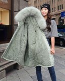 XY-818 Women Long Coat Winter Faux Fur Coats Parkas
